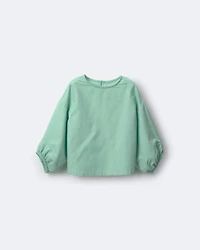 Toddler Girl Blouson Cuffed Long-Sleeve Top - Green