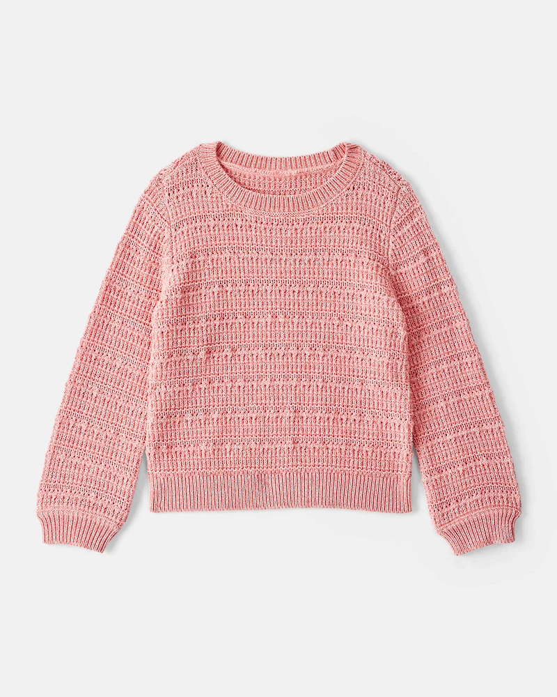 Toddler Girl Long-Sleeve Sweater - Pink