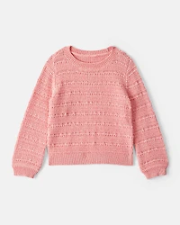 Toddler Girl Long-Sleeve Sweater - Pink
