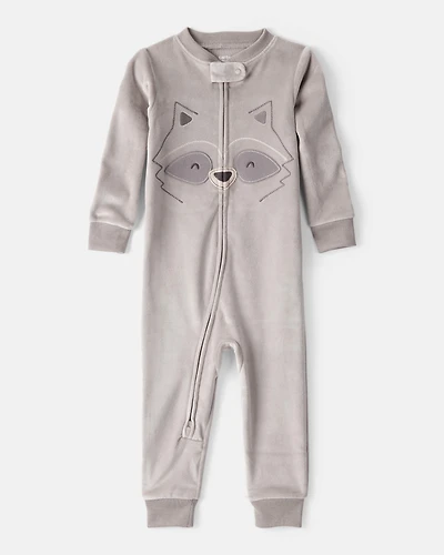 Toddler Boy Raccoon DreamPlush Snug Fit Long-Sleeve Pajamas - Grey