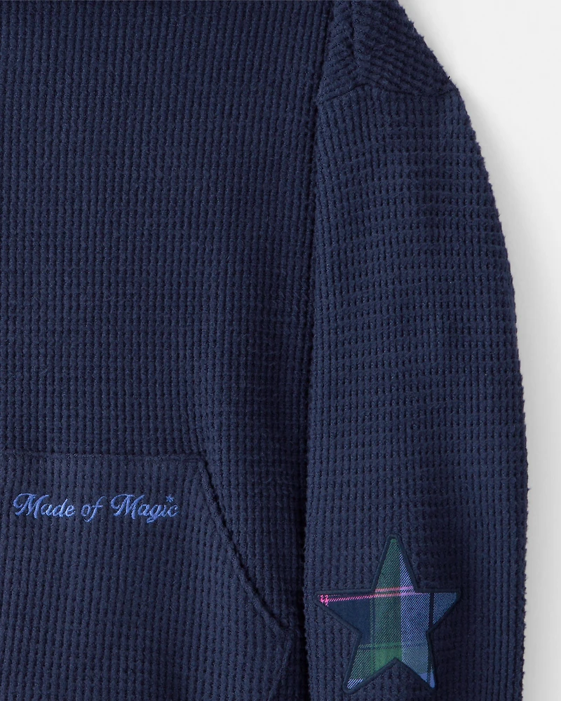 Girls Thermal Hooded Top - Navy