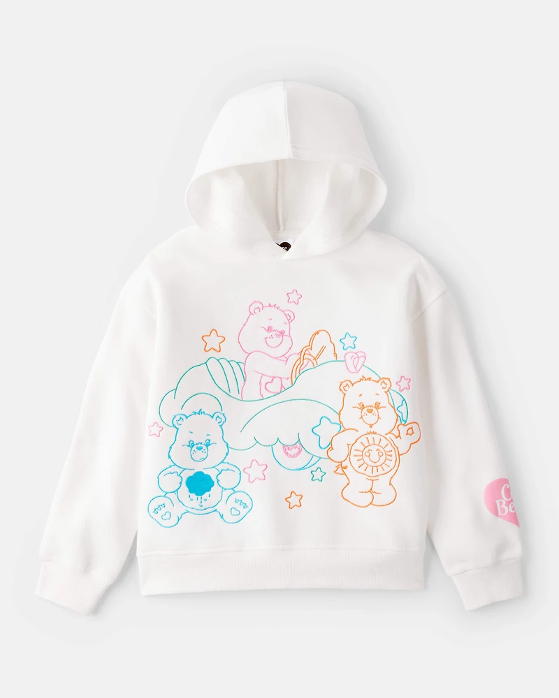 Girls Care Bears Long-Sleeve Pullover Hoodie - White