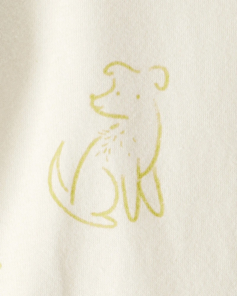 Baby Boy 2-Piece Dog Print Bodysuit & Daydream Fleece Pants Set - Ivory/Blue