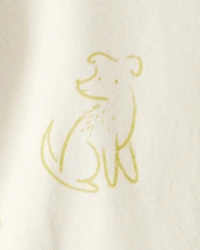 Baby Boy 2-Piece Dog Print Bodysuit & Daydream Fleece Pants Set - Ivory/Blue