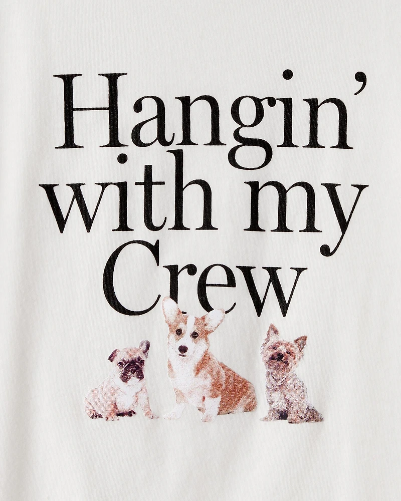 Girls Crew Long-Sleeve Graphic Tee - White