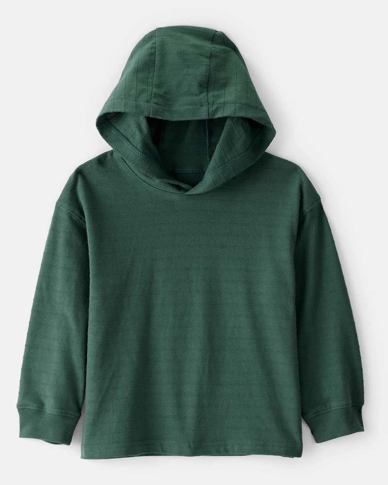 Toddler Boy Cotton Long-Sleeve Hooded Top - Green