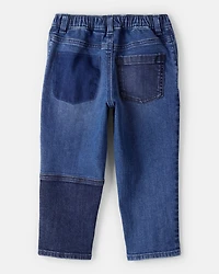 Toddler Boy Dark Wash Patchwork Jeans