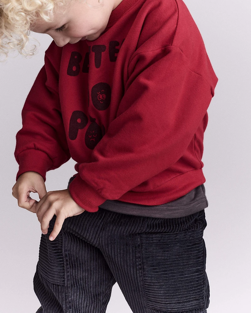 Toddler Boy Corduroy Pocket Pant - Black