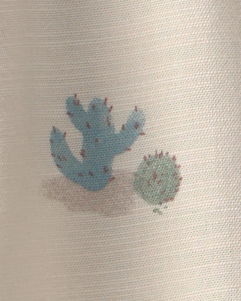 Toddler Boy Desert Short-Sleeve Button-Down Shirt - Beige