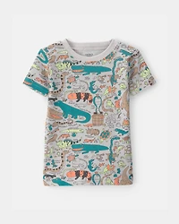 Baby Boy Alligator 100% Cotton Snug Fit 2-Piece Pajama Set - Grey