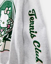 Girls 2-Piece Hello Kitty® Pullover Sweatshirt & Sweatpants Set - Grey