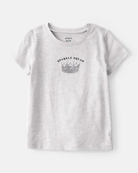 Toddler Girl Sparkle Squad Short-Sleeve Graphic Tee - Grey
