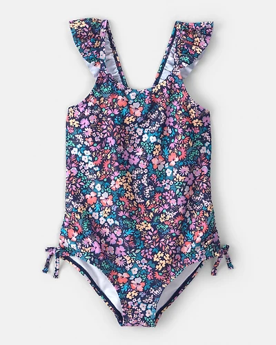 Girls Floral 1-Piece Swimsuit