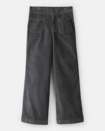 Girls Corduroy Wide-Leg Pants - Grey