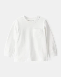 Long-Sleeve Pocket Tee - White