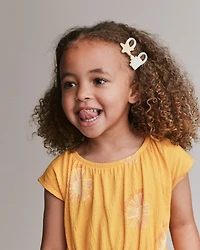 Toddler Girl 6-Pack Sandcastle Hair Clips - Cream/Light Pink/Blue