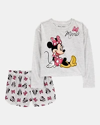 Kid Minnie Mouse Loose Fit 2-Piece Pajamas - Grey