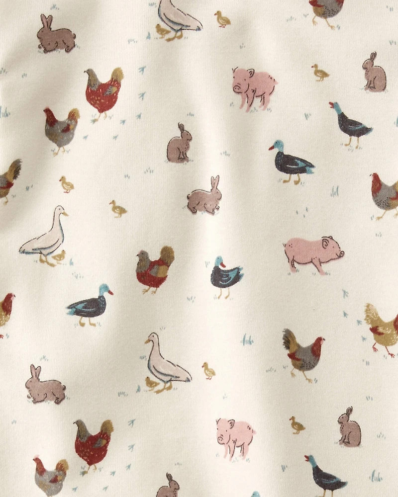Toddler Organic Cotton Pajamas in Farm Friends Print