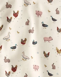 Toddler Organic Cotton Pajamas in Farm Friends Print