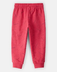 Toddler Boy Baseball French Terry Jogger - Red