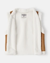 Girls Fleece Sleeveless Vest - Brown