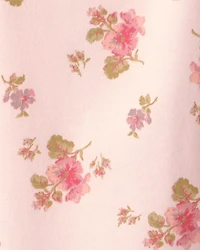 Girls Floral Drawstring Knit Joggers - Pink