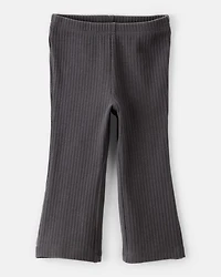 Baby Girl 2-Piece Peplum Pullover Top & Flared Leggings Set - Black