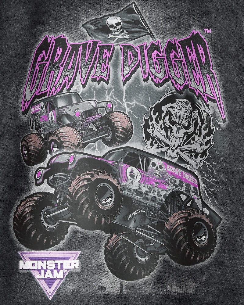 Boys Grave Digger Pullover Sweatshirt - Black