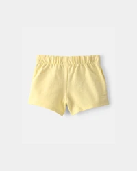 Toddler Girl French Terry  Shorts - Yellow
