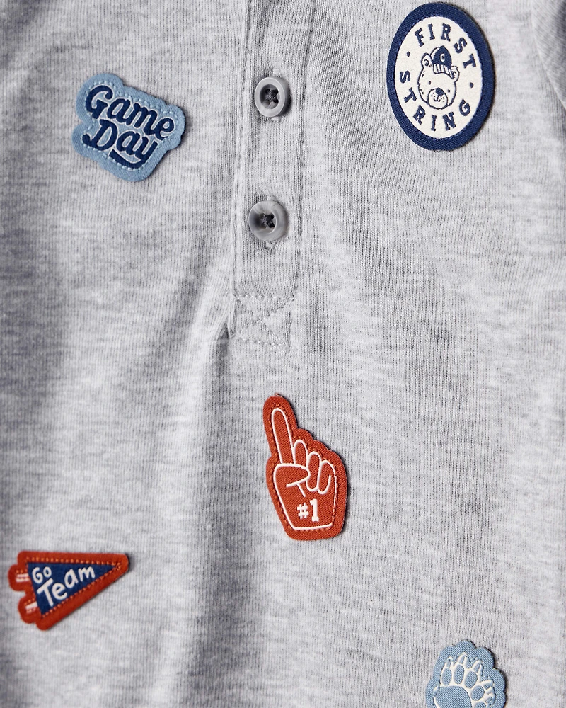 Baby Boy 2-Piece Sports Long-Sleeve Bodysuit & Pant Set - Grey