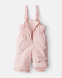Baby Girl 2-Piece Color Block Hooded Snowsuit Jacket & Bib Set