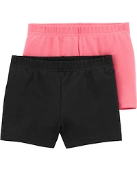 Baby Girl 2-Pack Tumble Tumbling Shorts - Pink/Black
