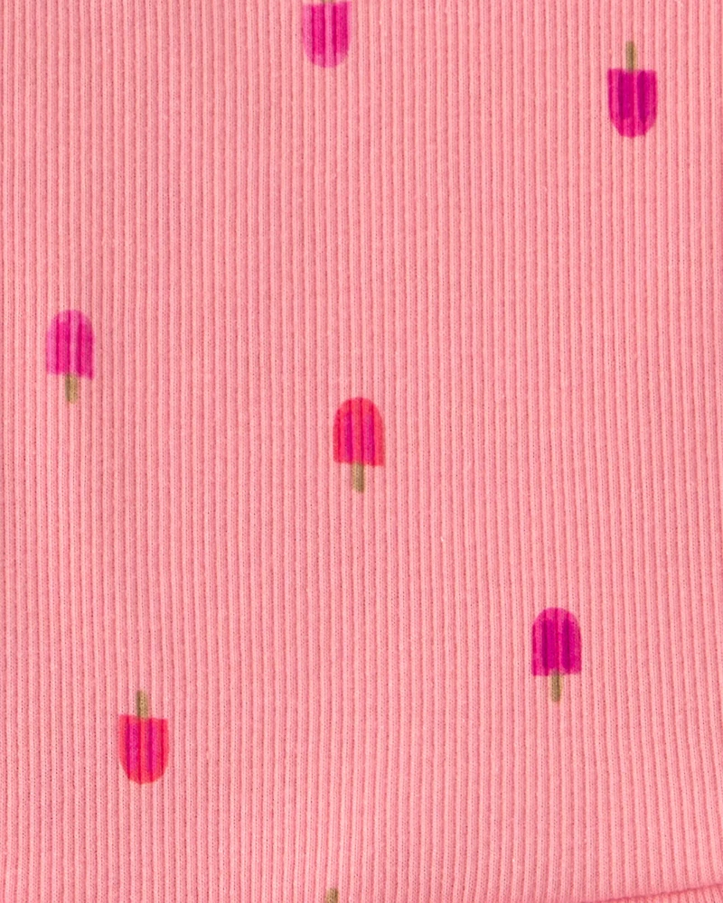Toddler Girl 2-Piece Popsicle Tank Top & Short Set - Pink