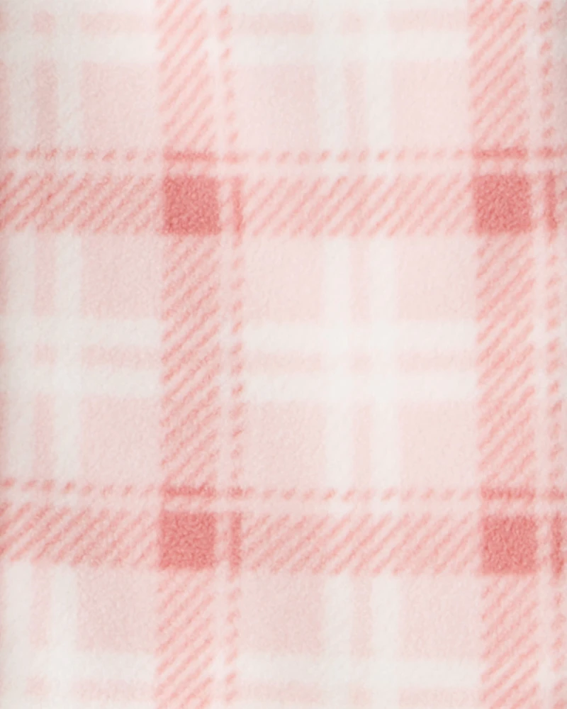 Girls 2-Piece Plaid Long-Sleeve Shirt & Pant Set - Pink