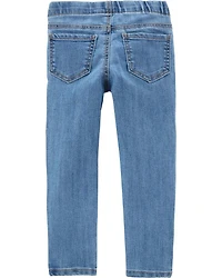 Baby Medium Wash Elastic-Waist Jeggings