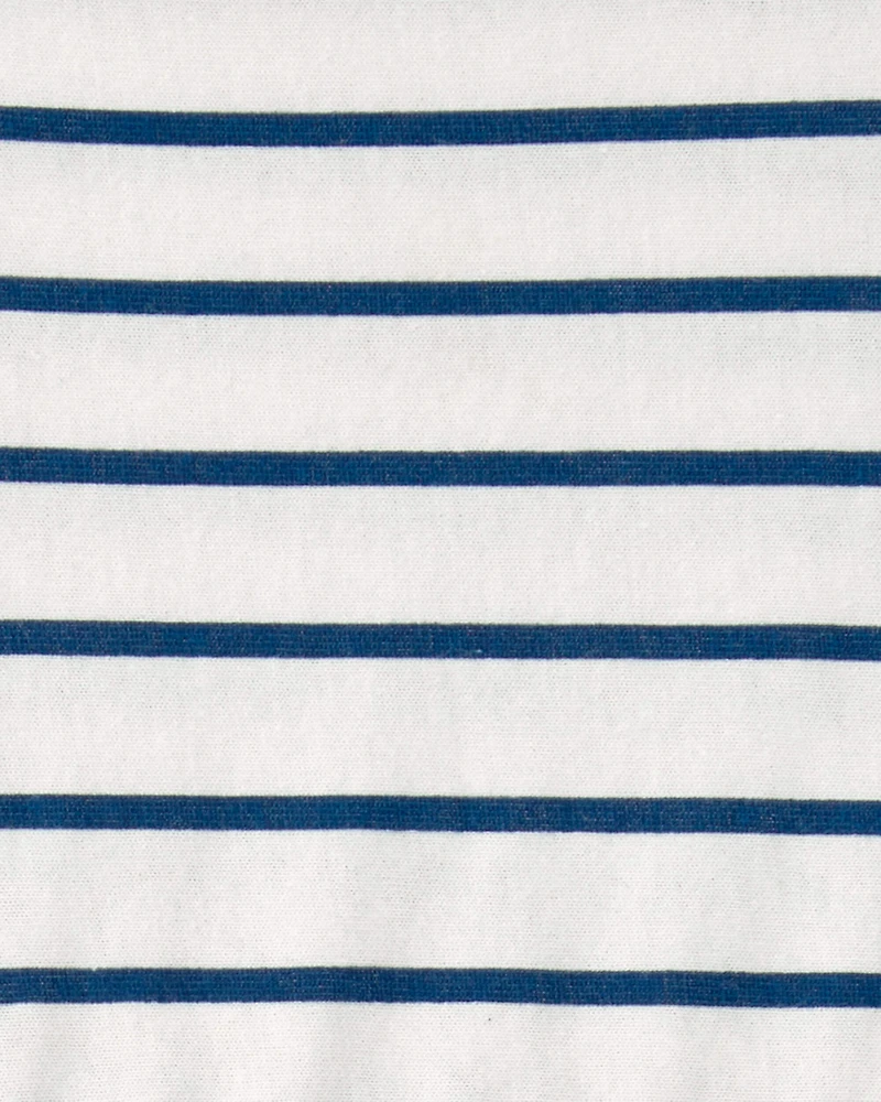 Baby Girl Striped Short-Sleeve Dress - Blue/Ivory
