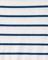 Baby Girl Striped Short-Sleeve Dress - Blue/Ivory