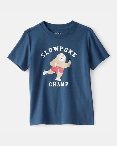 Toddler "Slowpoke Champ" Short-Sleeve Graphic Tee - Blue