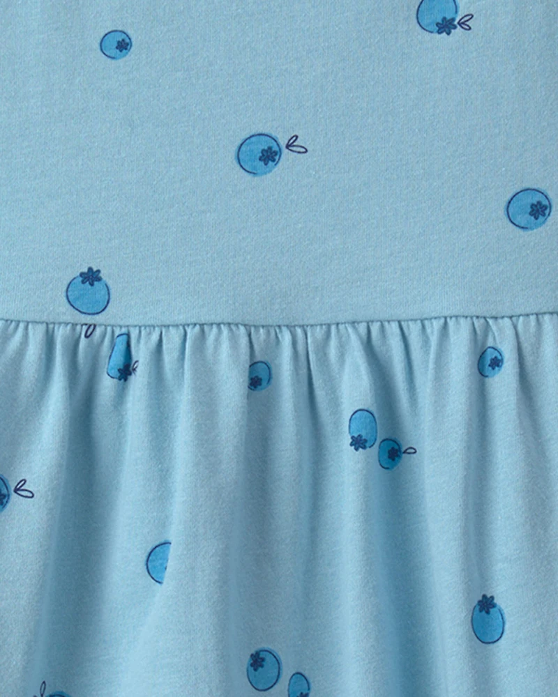 Toddler Girl Blueberry Ruffle-Sleeve Dress - Blue