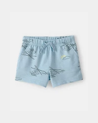 Baby Boy Helicopter French Terry Shorts - Blue