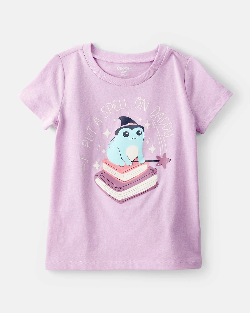 Toddler Girl I Put A Spell On Daddy Short-Sleeve Graphic Tee - Purple