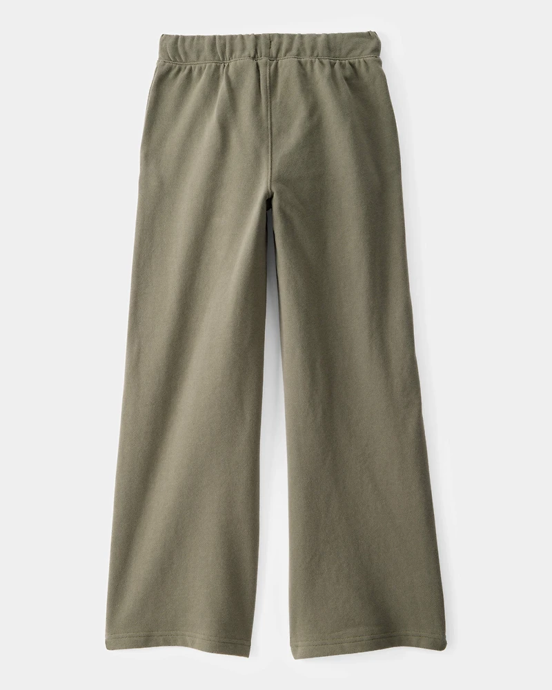 Kid French Terry Drawstring Pants - Olive
