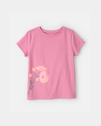 Girls Floral Graphic Tee - Pink