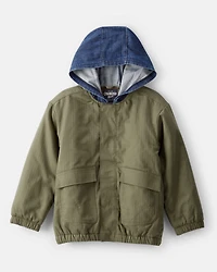 Boys Long-Sleeve Hooded Fashion Jacket - Olive