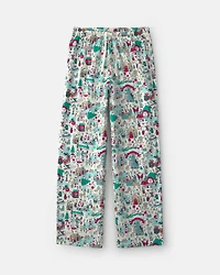 Kids Christmas Scavenger Hunt Fleece Loose Fit Pajama Bottoms