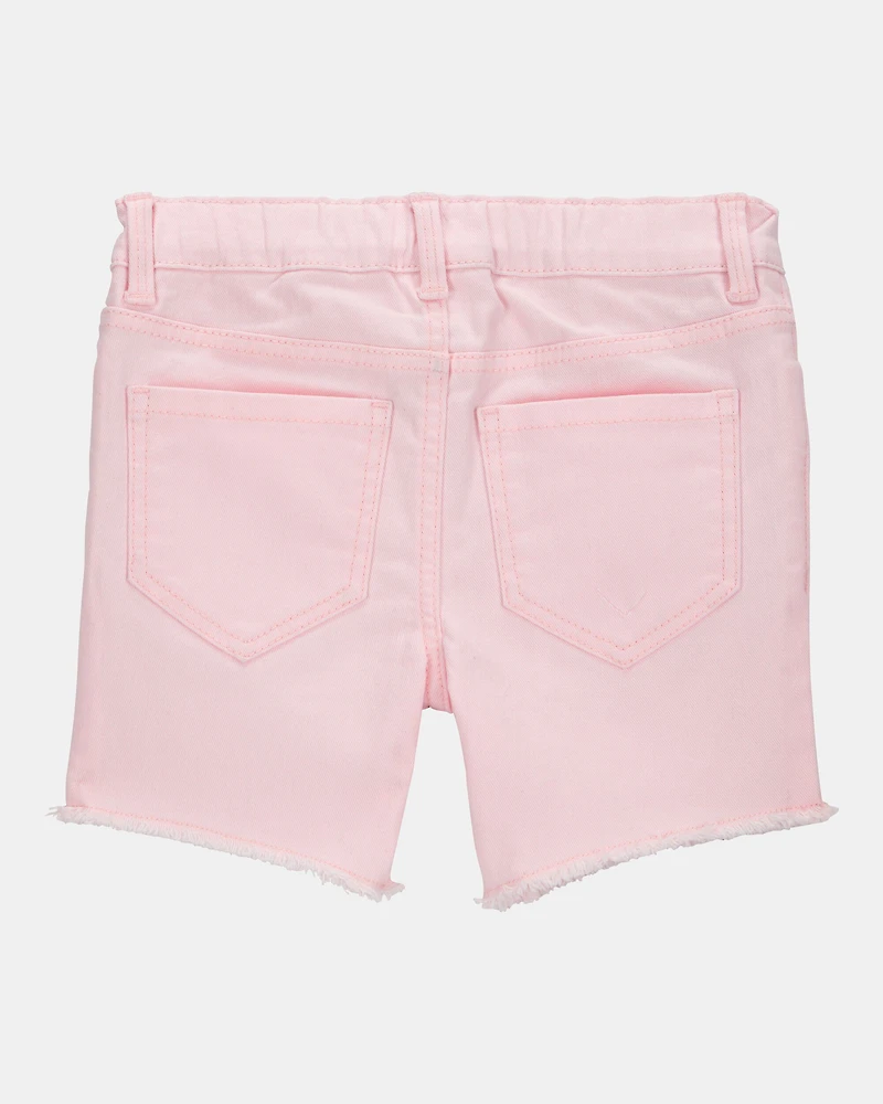 Toddler Iconic Denim Shorts: Frayed Hem - Pink