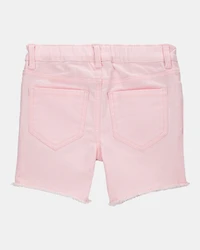 Toddler Iconic Denim Shorts: Frayed Hem - Pink