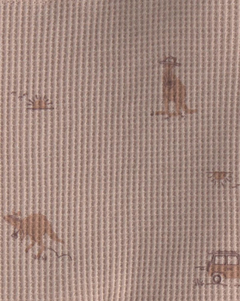 Baby Boy 2-Piece Safari Animal Top & Short Set - Brown