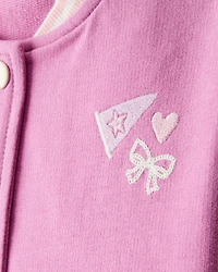 Toddler Girl 3-Piece Cotton Long-Sleeve Layering Set - Purple