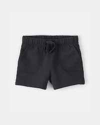 Baby Boy French Terry Shorts - Black